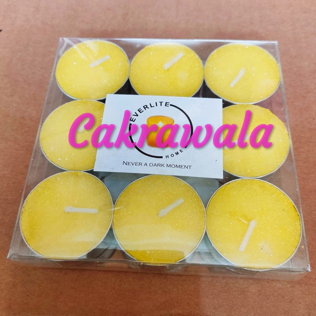 Lilin Tealight Glitter Lilin Dekorasi  Lilin Tablet isi 9 Pcs