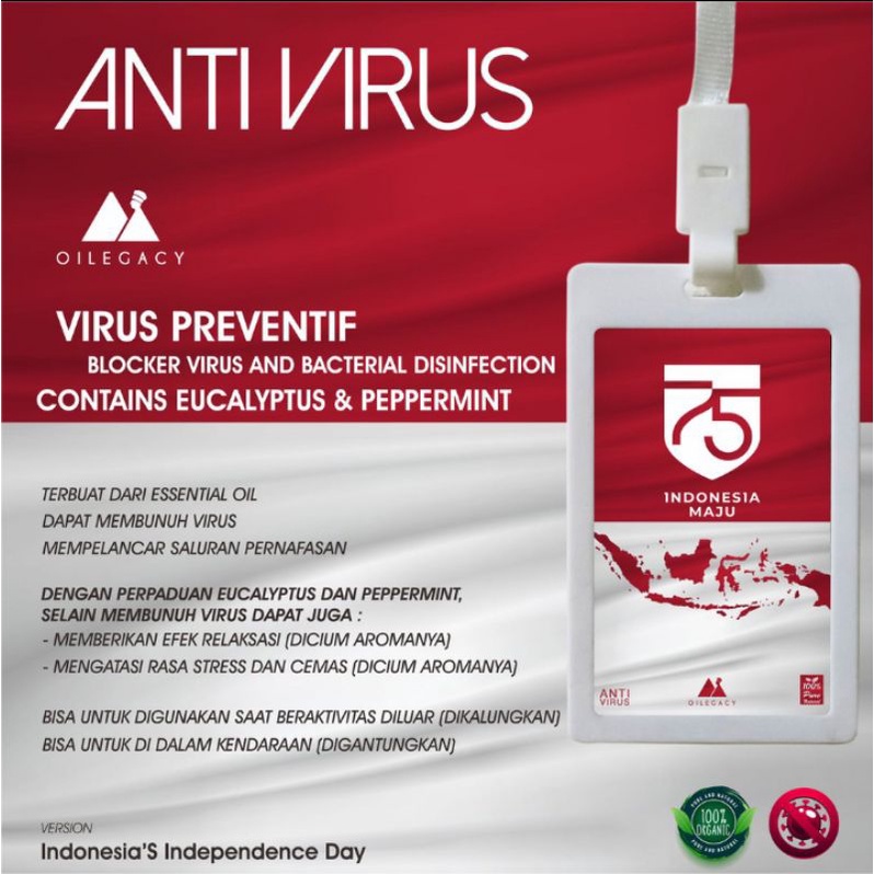 KALUNG ANTI VIRUS | DIFFUSER | DIRGAHAYU HUT RI 75 | AROMATHERAPY | EUCALYPTUS PEPPERMINT | ESSENTIA