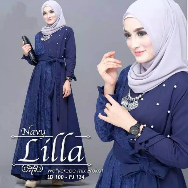 Promo cuci gudang Gamis brokat LILLA MAXI GAMIS MUSLIM