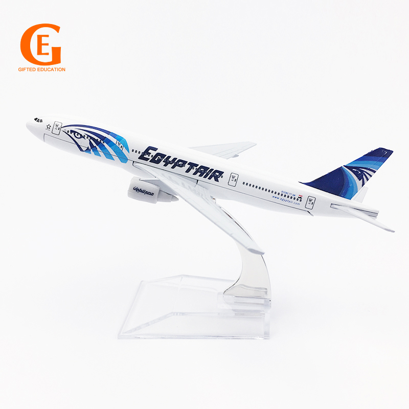 Mainan Model Pesawat Terbang Mesir B777 Airways 777 Bahan Alloy Metal Ukuran 16CM Untuk Anak