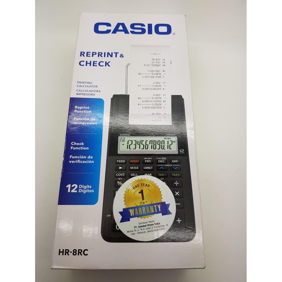 

Kalkulator Casio Portable Printer HR - 8 RC Reprint And Check