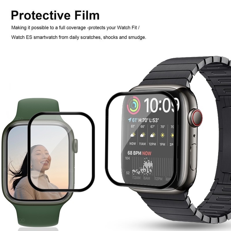 Film Pelindung Layar Full Cover Lembut Transparan Untuk Iwatch 7 41mm 45mm