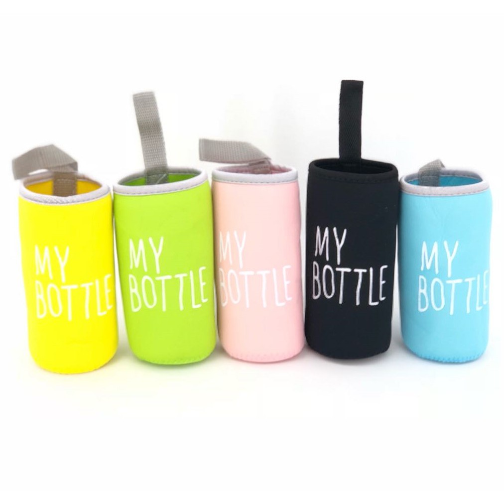 Grosir - 249 Sarung My bottle Bahan Kain Busa Warna Warni / Colourful Pouch My bottle