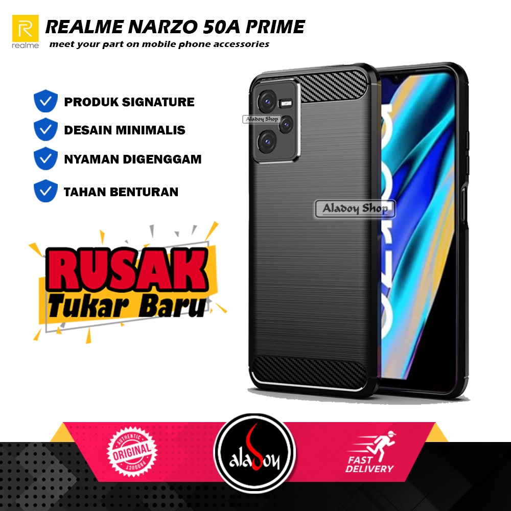 Case Ipaky Carbon Realme Narzo 50A Prime Ultra Slim Ipaky Carbon Premium Softcase