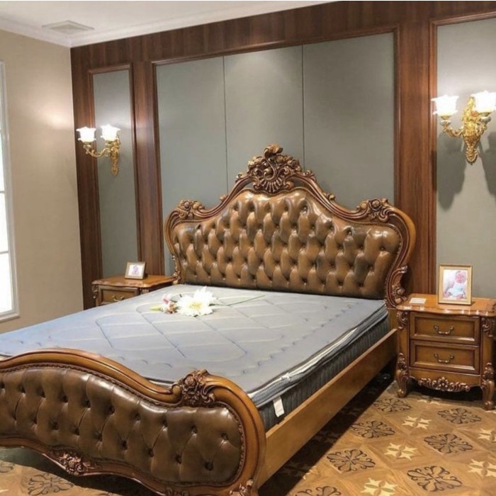 ranjang kayu jati grade A / dipan kayu 180x200 / tempat tidur kayu