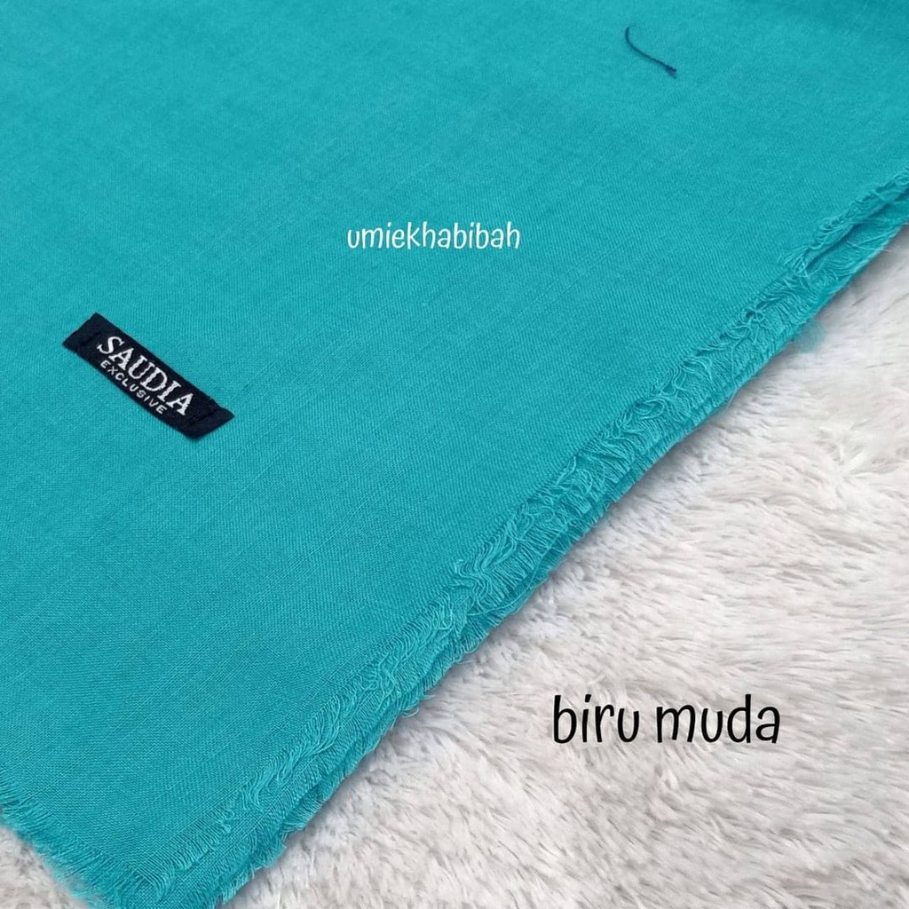 kerudung jilbab / hijab segi empat bahan katun saudia rawis tebal merk saudia bisa untuk anak sekola