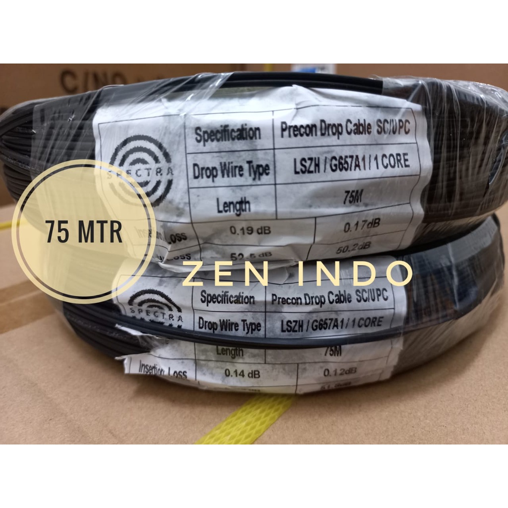 Kabel Fiber Optik Spectra Kabel FO 75 meter 75m 1 Core 3 Seling SC UPC PRECON