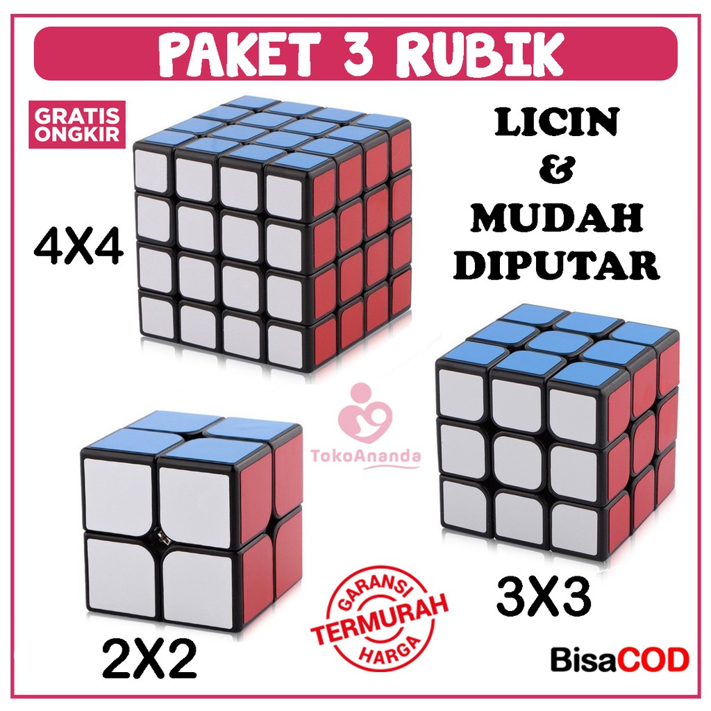 [Bisa COD] Rubik Paket isi 3 Yongjun Stickerless BESTSELLER