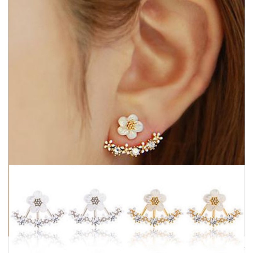 Anting Tindik Mini Wanita MELATI B07 Korea Fashion Women Diamond Ear Jacket Earring Giwang Cewek