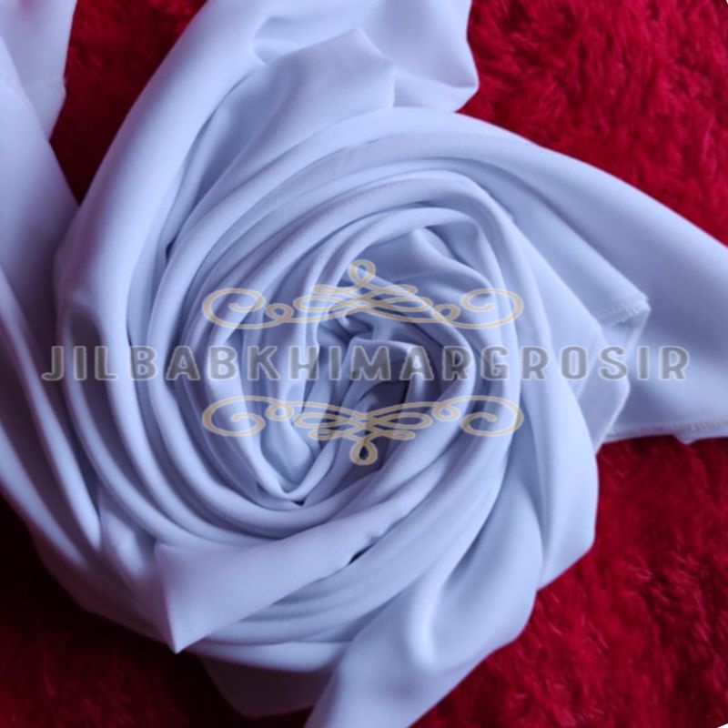 UK 200x75 Pashmina Jumbo Wolfis Italiano Ala Sabyan Malay Crepe Stretch Polos-Putih