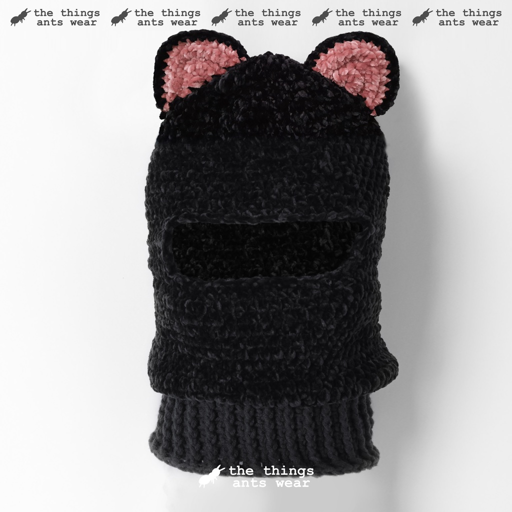TTAW / Balaclava cat crochet handmade (custom) / Balaclava kucing rajut / BISA CUSTOM MODEL DAN WARN