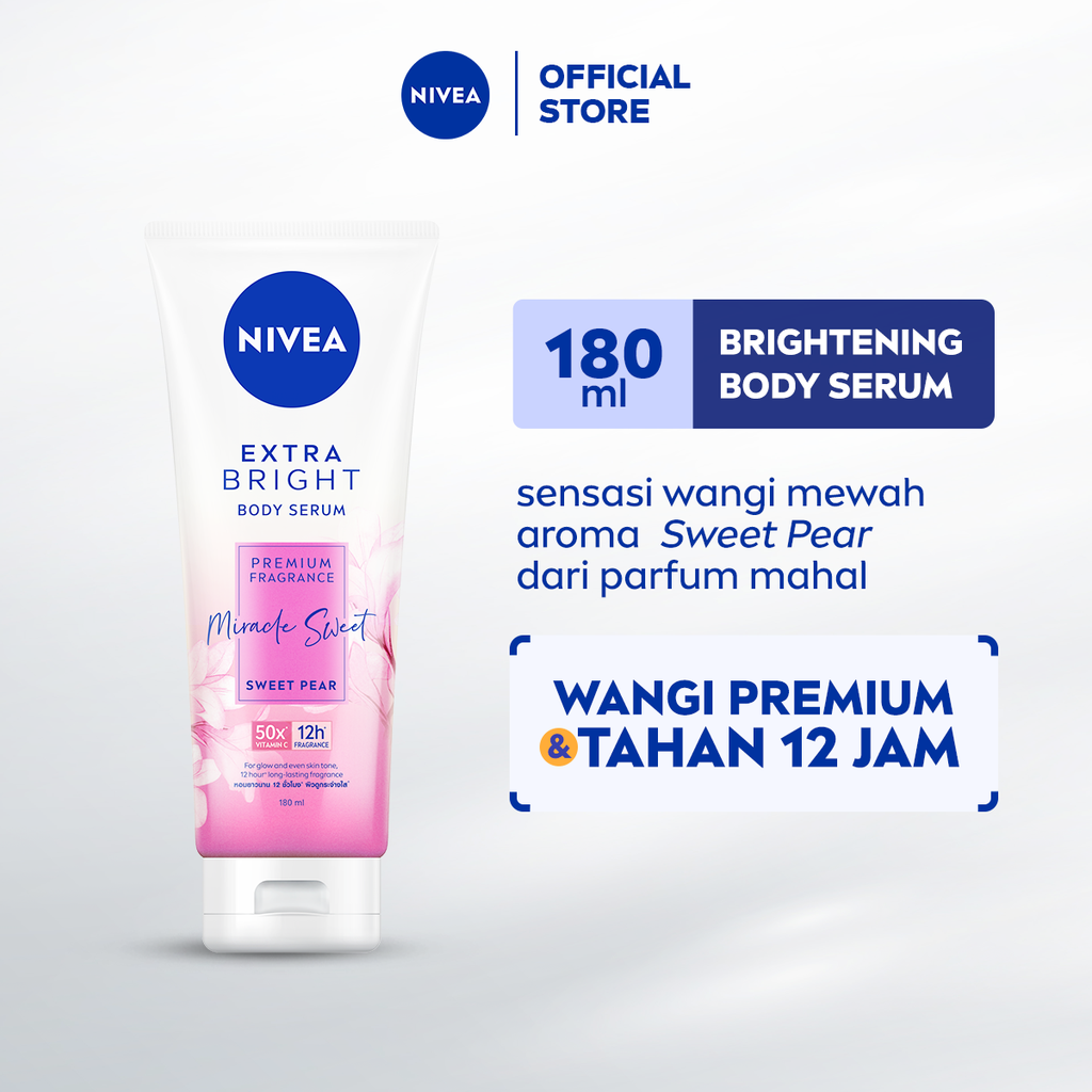 NIVEA Body Serum Extra Bright Premium Fragrance Miracle Sweet 180ml - Cerah &amp; wangi parfum premium tahan 12 jam