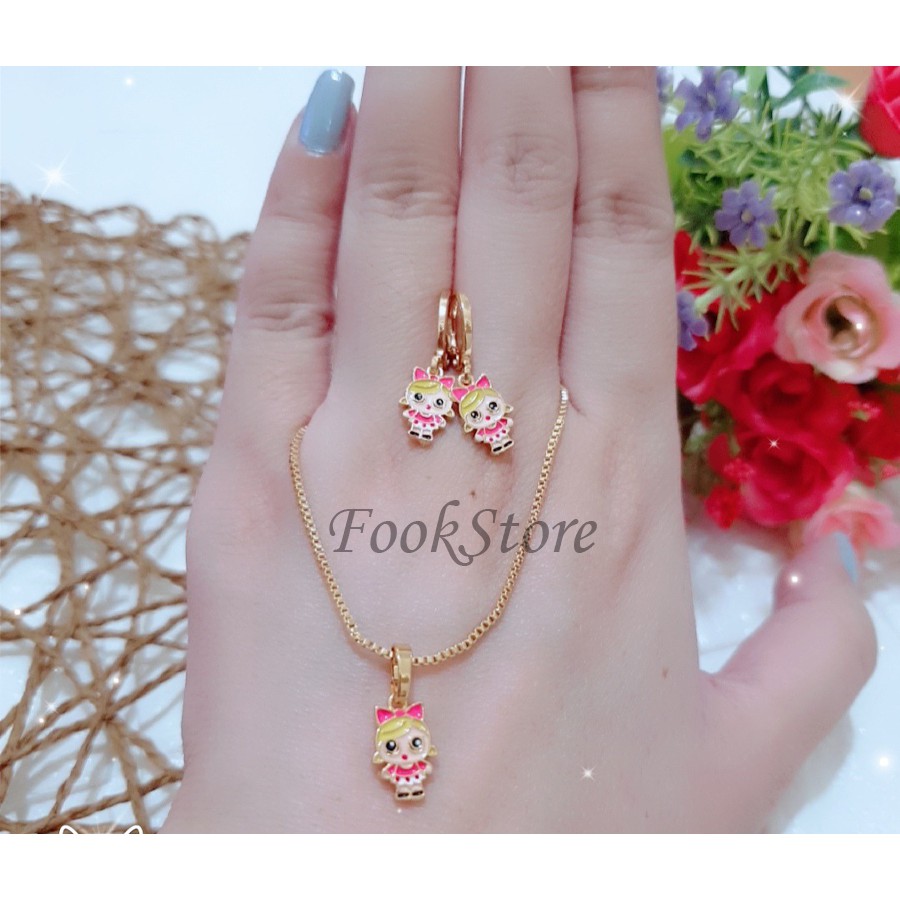 TERLARIS SET KALUNG ANAK GRATIS ANTING CANTIK/CINCIN