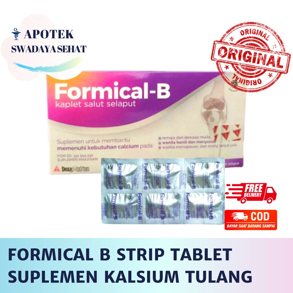 FORMICAL B STRIP Tablet - Suplemen Kalsium Calcium Pertumbuhan Tulang Anak Dewasa Lansia
