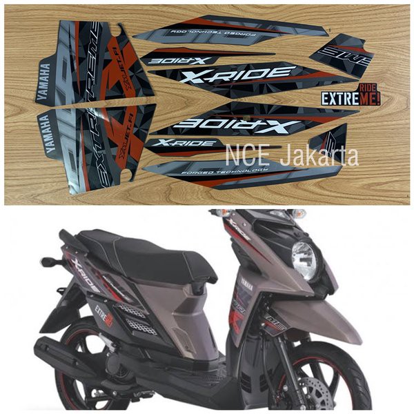 STIKER STRIPING X RIDE 2016 ABU SILVER