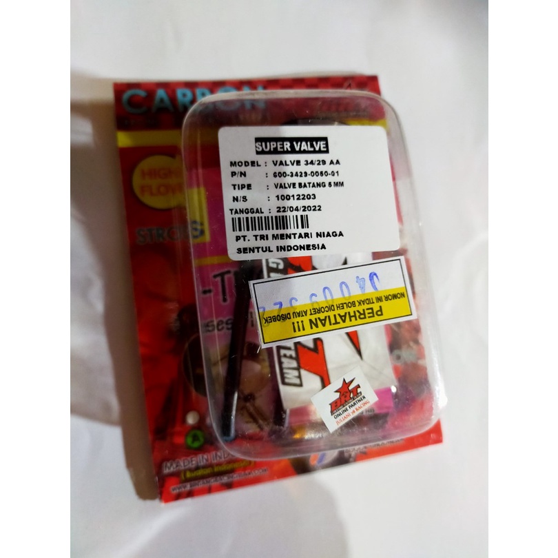 Valve/Klep AA BRT 34/29 Batang 5mm