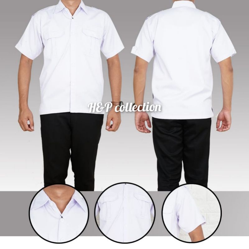 Enzino Kemeja PDH Putih Pendek / Kemeja PDH Maron / Kemeja PDH Merah / Kemeja PDH Hitam / Kemeja PDH