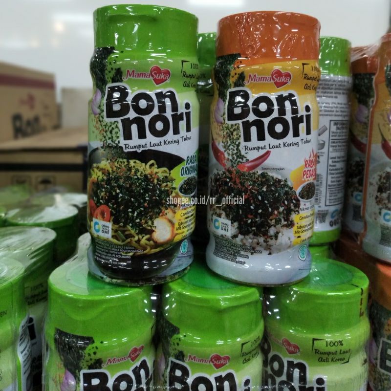 

Bon Nori Botol Tabur Varian Paling Nikmat Mama Suka Rumput Laut Pedas Mantap 30gr