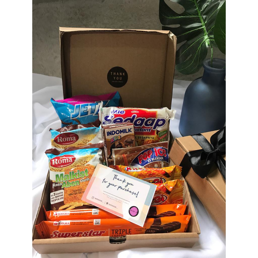 

SNACK BOX MURAH/HAMPERS/SNACK BOX HEMAT/GIFT ULTAH/ANNIVERSARY/NATAL/GIFTBOX/GIFT GRADUATION