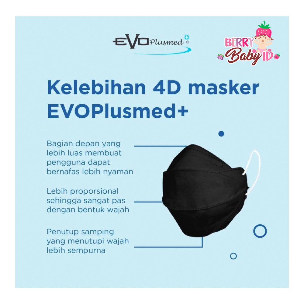 Evo PlusMed Masker 4D Medis Masker Box Isi 25 Pcs Original Berry Mart