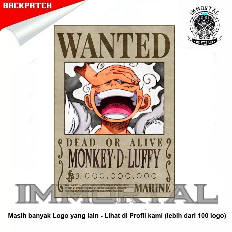 Backpatch emblem one piece luffy bounty jumbo