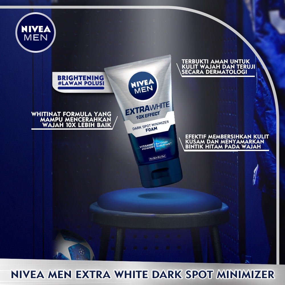 NIVEA MEN Personal Care Men Extra Bright Dark Spot Minimizer Foam 100mL Twinpack Image 4