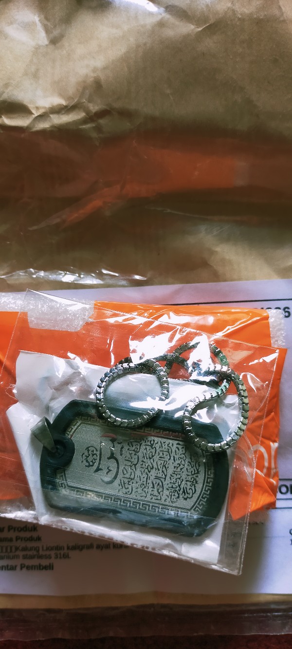 ⭐⭐⭐⭐⭐kalung Liontin Kaligrafi Ayat Kursi Titanium Stainless 316l