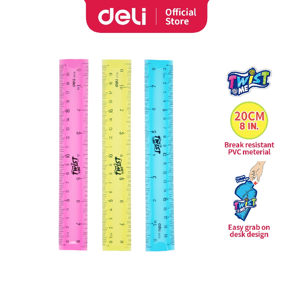 

DELI FLEXIBLE RULER (ASSORTED) 20CM E6208