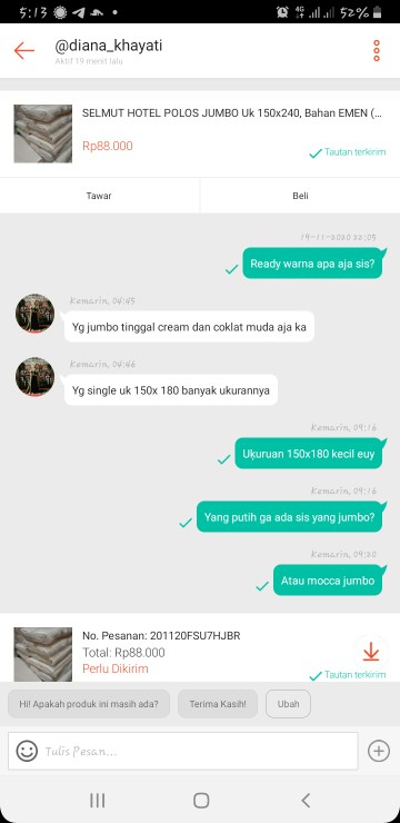 Selimut Hotel Polos Jumbo Uk 150x240, Bahan Emen (lembut Dan Nyaman Dipakai)