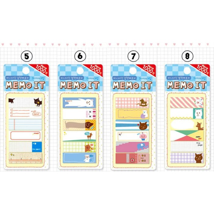 

PRODUK TERLARIS Korea MEMO IT - Post It/ Stick It/ Bookmark/ Pembatas Buku MEMO & STICKEY LUCU