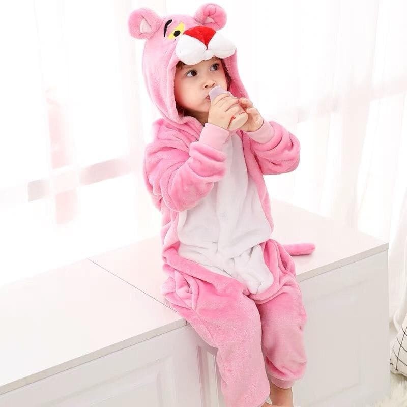 BAJU ONESIE ANAK BONEKA PINK PANTHER HARIMAU TIGER PIYAMA KOSTUM TIDUR