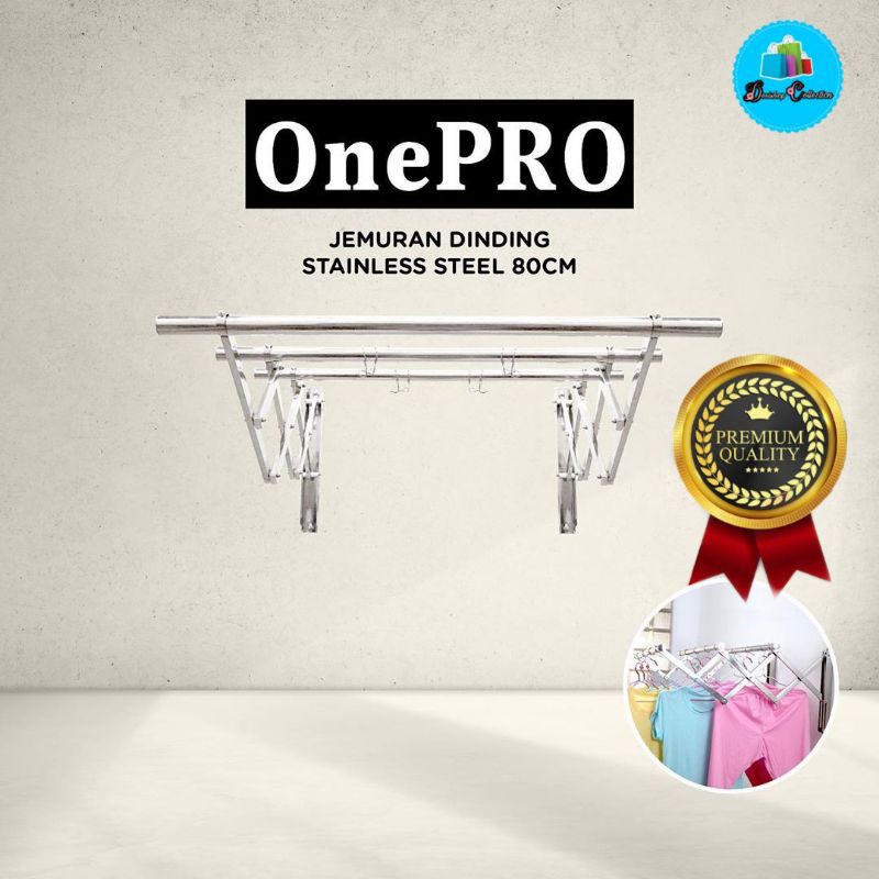JEMURAN DINDING LIPAT STAINLESS ONEPRO 80 cm KUAT & AWET,MUAT BEBAN S/D 20 kg