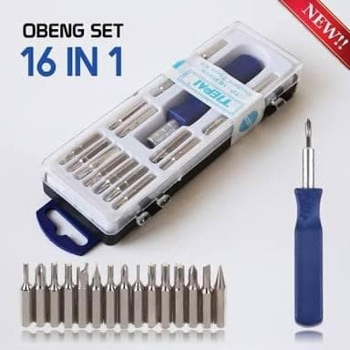 Obeng Set 16 in 1 - Obeng HP Elektronik Electronic - Ujung Obeng ada Magnetnya