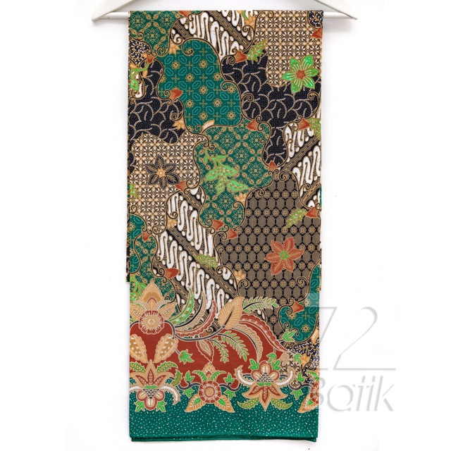 KAIN PANJANG BATIK Bahan Katun Motif Sekar Jagad Warna Hijau Ijo 726817 Cap 72 Jarik Jarit Samping Kebat Panjang Batik Katun Modern Premium Bahan Seragam Batik Pernikahan Kantor Keluarga Murah Kamen Jadi Batik Bali Lembaran