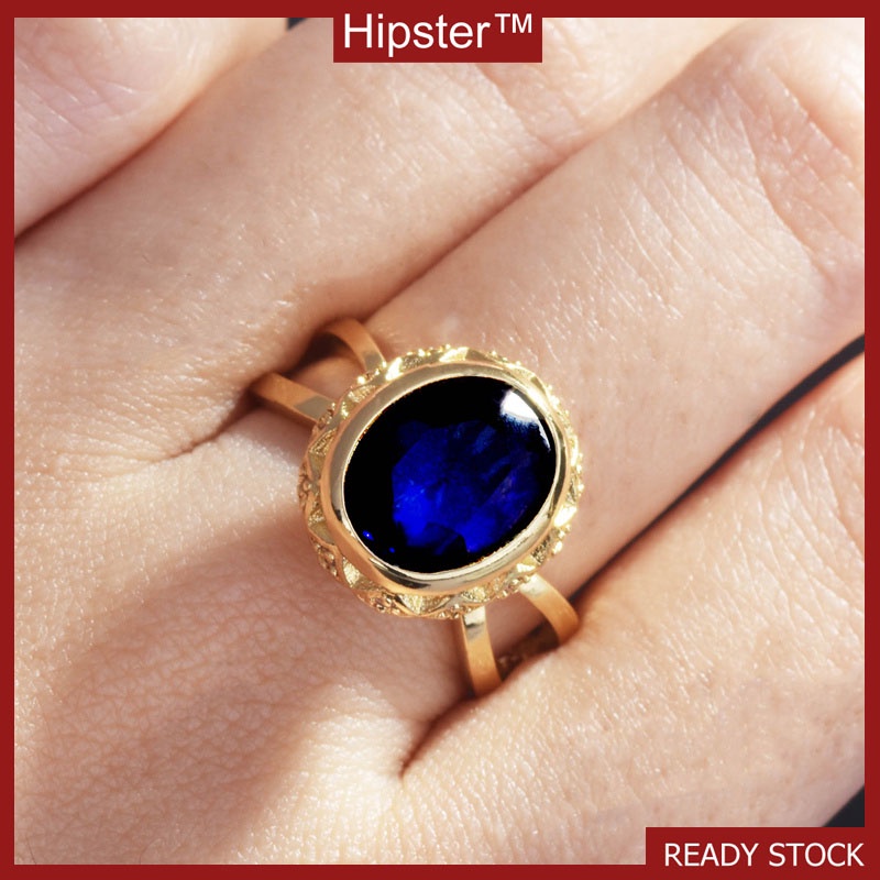 Cincin Tunangan Dengan Sapphire Untuk Wanita