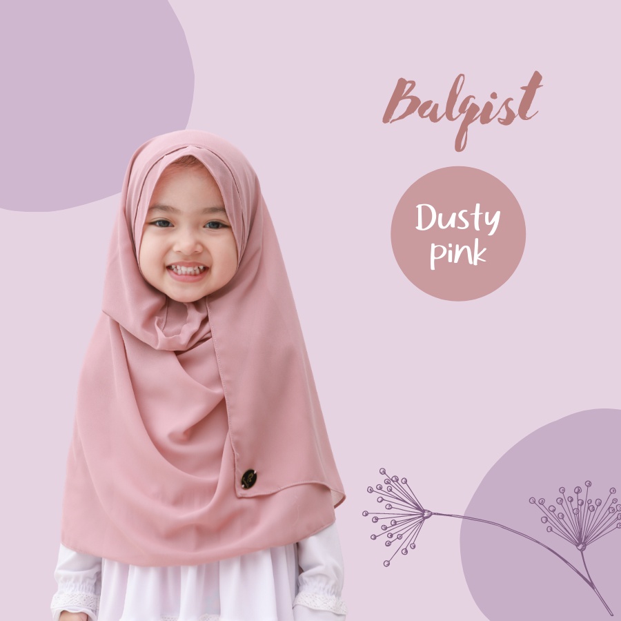 Hijab Pasmina Instan Anak Balqist Terbaru Dusty Pink