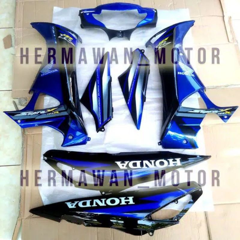 body supra x 125 th 2005-2006 warna biru lengkap