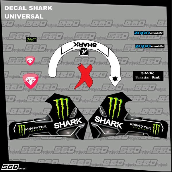 Terbaru Sticker Decal Helm Desain Shark Lorenzo Sale
