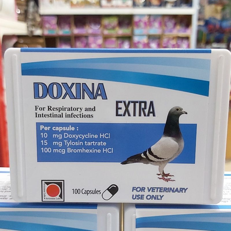 Antibiotik Burung Doxina Extra 100 Tablet Anti inflamasi/Ekspektoran 1box