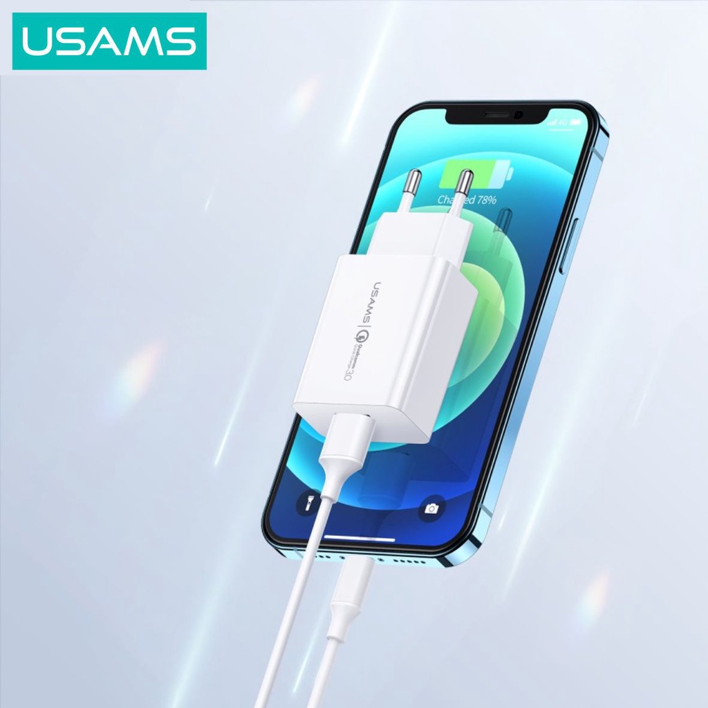 USAMS T22 Adaptor Kepala Charger Fast Charge 18W QC3.0