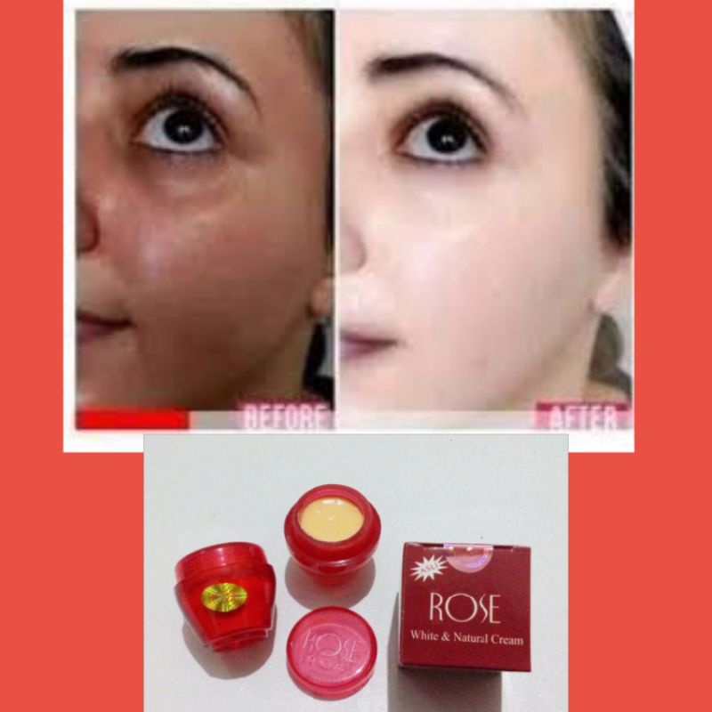 [100% Asli] Cream Rose White &amp; Natural Krim Pemutih Wajah Kulit Tampak Putih Tahan Lama