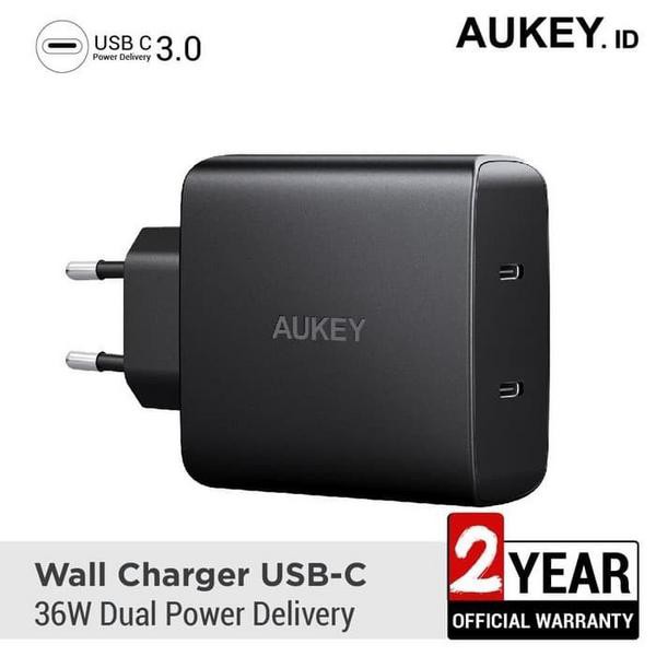Aukey Charger Iphone Samsung 36W USB C Power Delivery 3.0 ORIGINAL GARANSI
