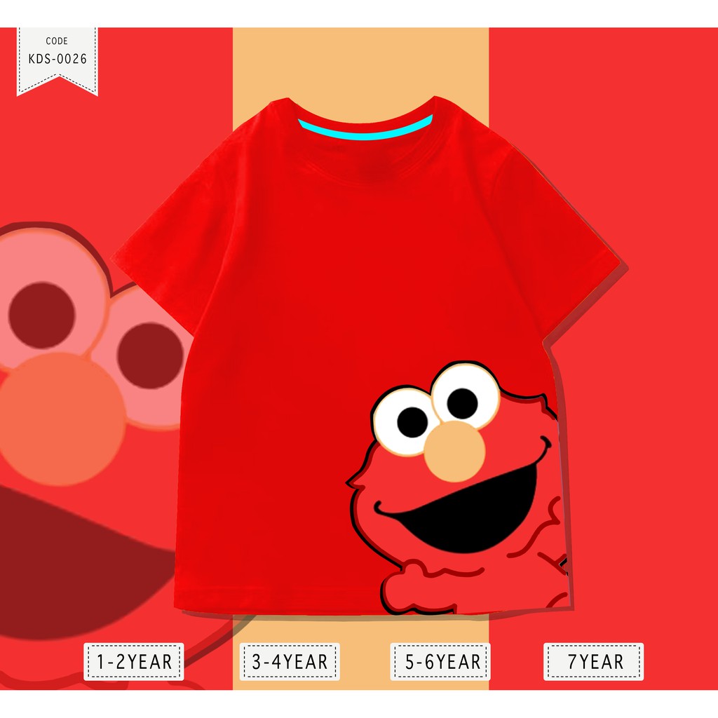 Baju Anak 1-8thn / Kaos Distro DTF Anak Laki Laki dan Perempuan / Unisex / Motif Elmo