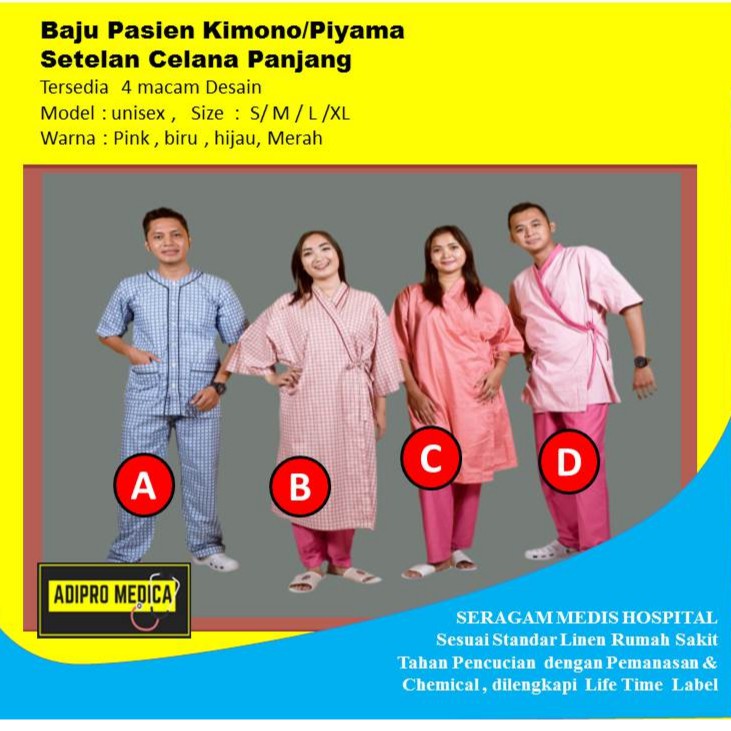 kimono Piyama  baju pasien hospital rumah sakit