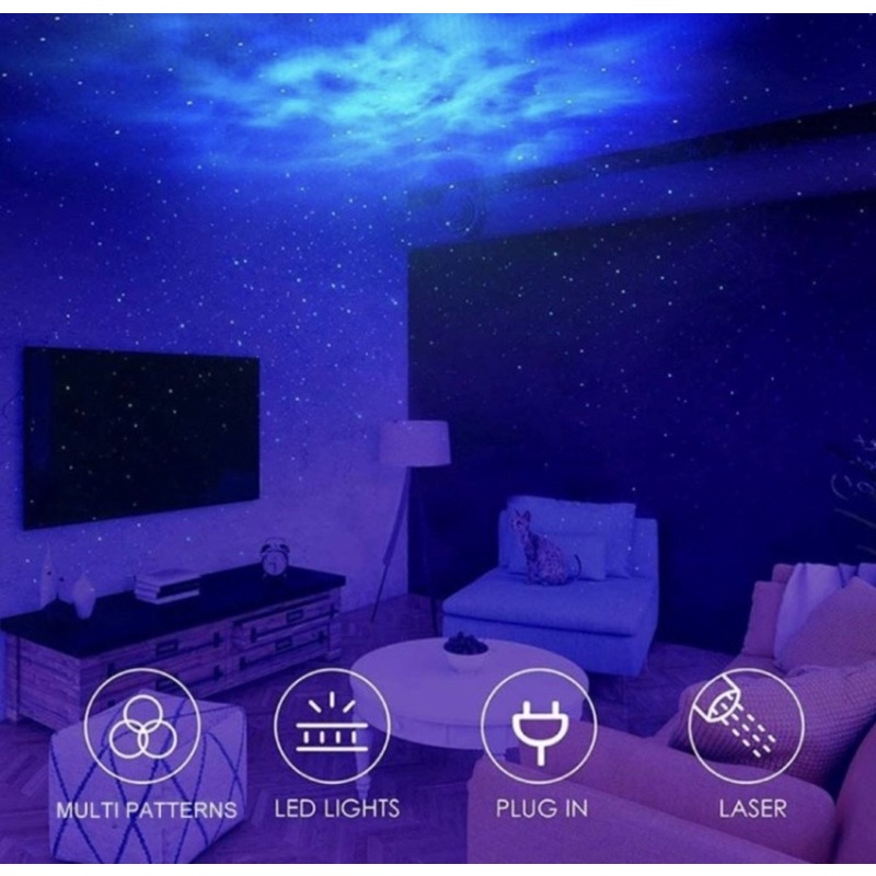 Aurora Starry Sky Projector / lampu kamar tidur relaxation Karaoke Bar Lampu LED Warna-warni proyektot ORIGINAL