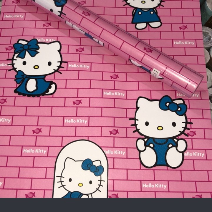 Wallpaper Dinding Motif Hello Kitty Bata Ukuran 10 Meter x 45 CM