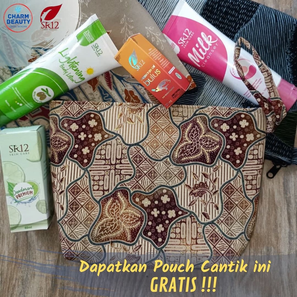 Pouch Clutch Dompet Kosmetik Batik Etnik Jawa Dompet Serbaguna Tempat Menyimpan Skincare SR12 Size 22x16x5cm