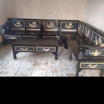 furniture mebel kursi sudut jati minimalis