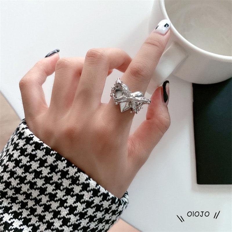 【COD】Cincin Model Terbuka Desain Duri Hati Warna Hitam