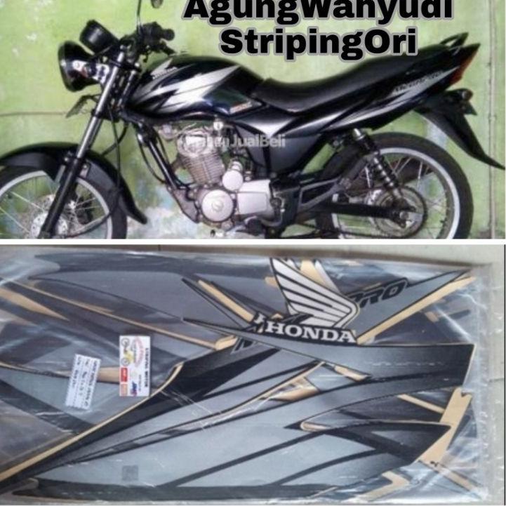 Terjangkau - STIKER STRIPING LIS BODY MOTOR HONDA MEGAPRO PRIMUS 2006 2007 HITAM SILVER MEGA PRO MP 